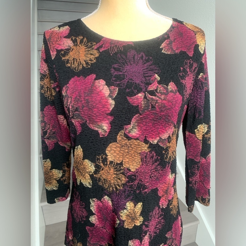French Laundry Black and Pink Multicolored Floral Blouse